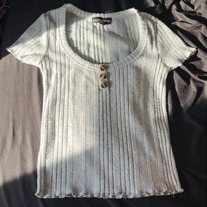 Gray women’s, buttoned Top